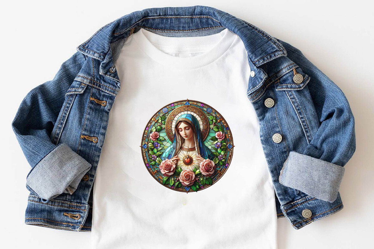 Mother Mary Stained Glass Bundle, an Illustration by SVGArt (Photo 6 of 7)