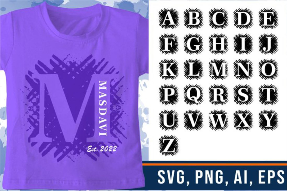Distressed, Splash Alphabet Bundle, a Graphic by D2PUTRI (Photo 11 of 14)