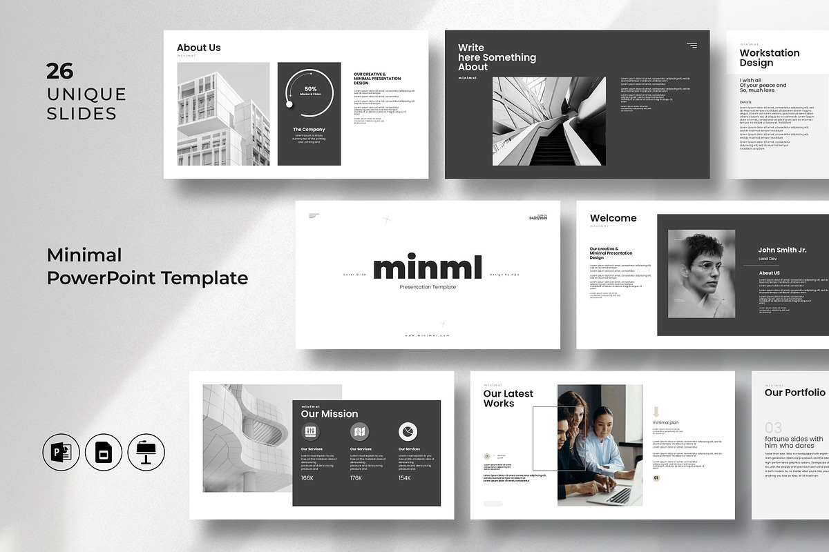 Minimal PowerPoint Template, a Presentation Template by Creative-Work (Photo 1 of 5)