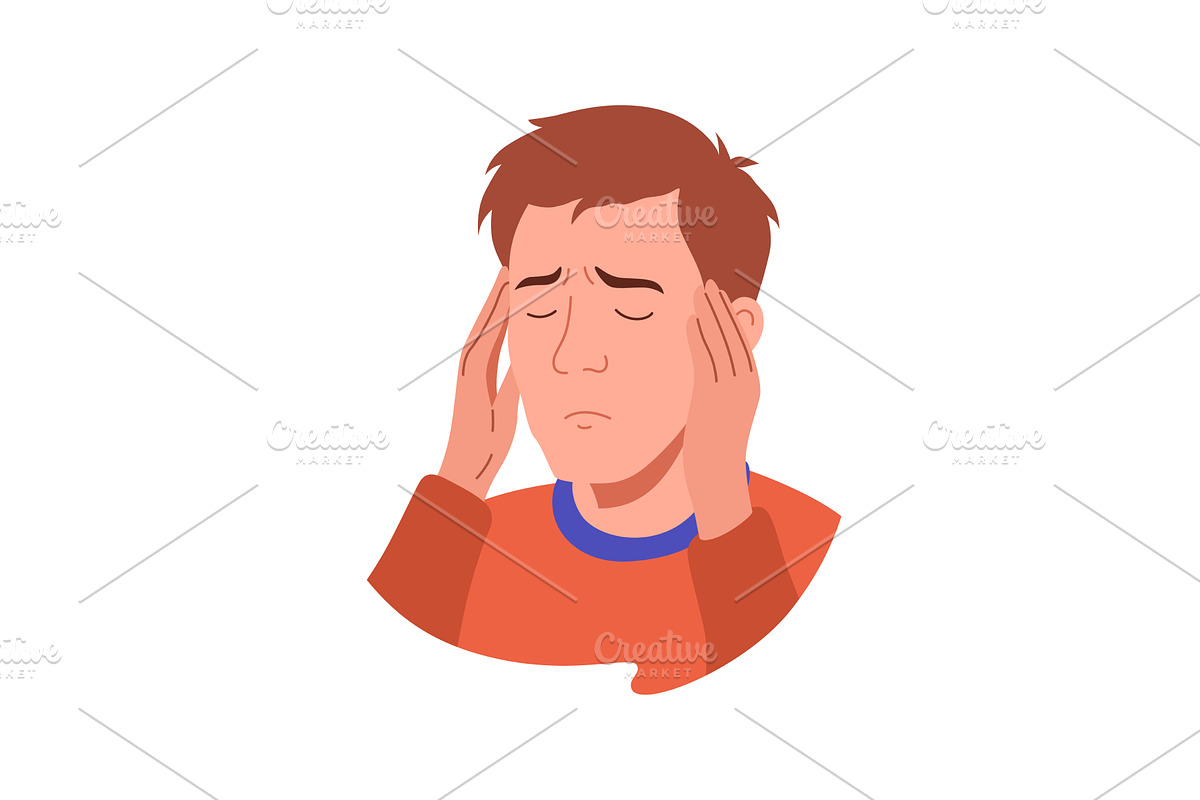 Flu symptom. Man showing cold, an Object Illustration by Things for designers