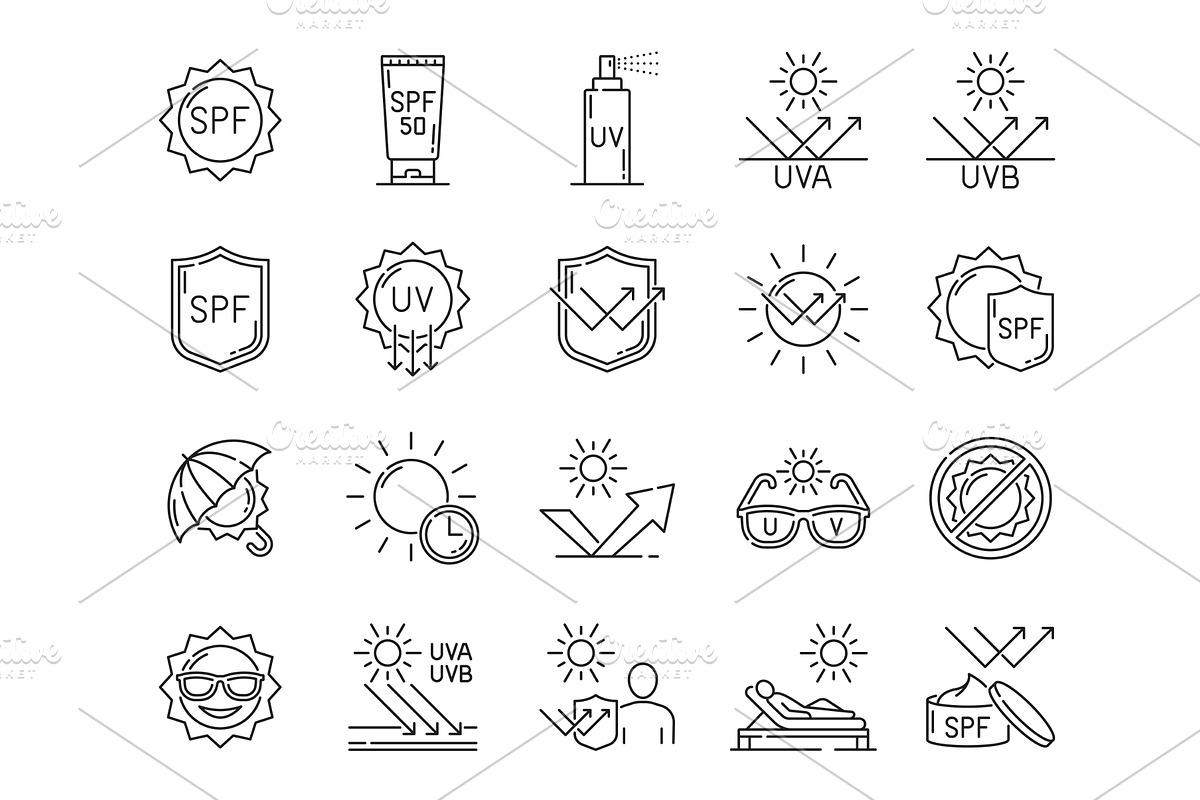 SPF sunscreen, sun ultraviolet, a Technology Illustration by Vector Tradition