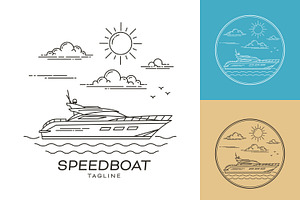 Minimalist speedboat logo, a Branding & Logo Template by Saba Vector