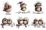 Christmas Birds Clipart, an Illustration by Craft Nest (Thumbnail 3 of 9)