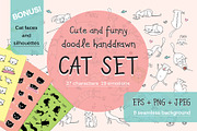 Huge set of doodle funny cats, an Animal Illustration by naum_studio (Thumbnail 1 of 4)
