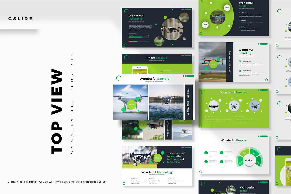 Top View - Google Slides Template, a Presentation Template by AQR Studio
