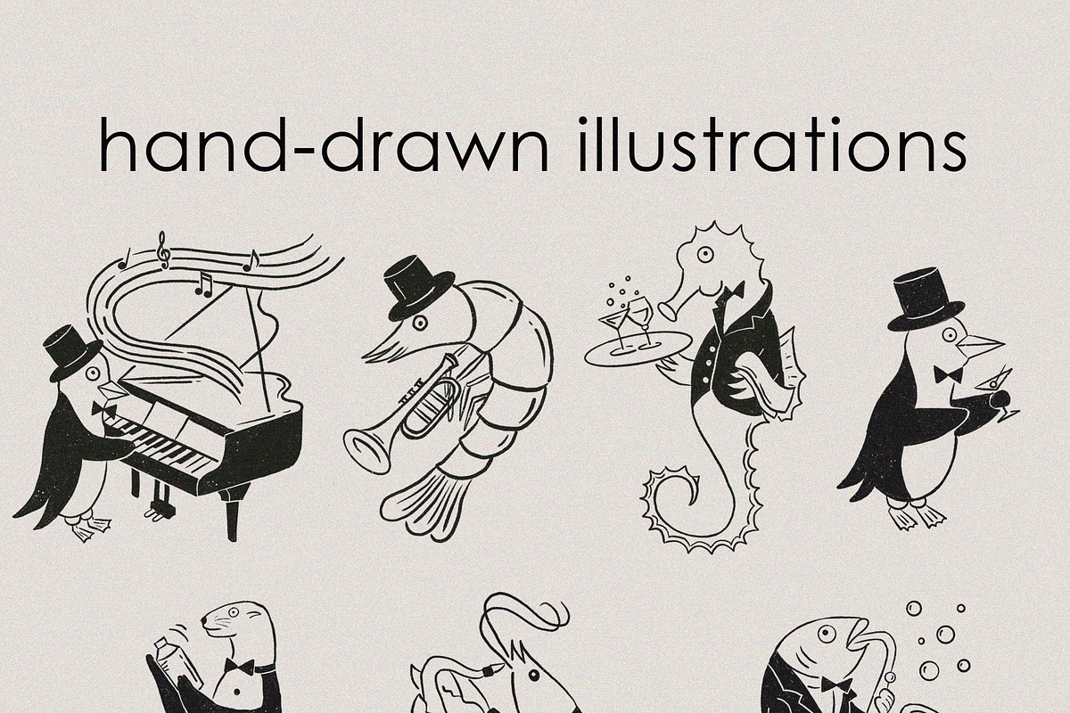 Cocktail & Jazz Hand Drawn Clipart, an Object Illustration by Teresa Art Store (Photo 6 of 8)