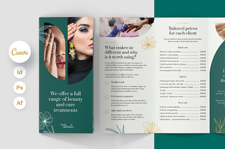 Nail Studio Brochure Tri-Fold Canva, a Brochure Template by artbart