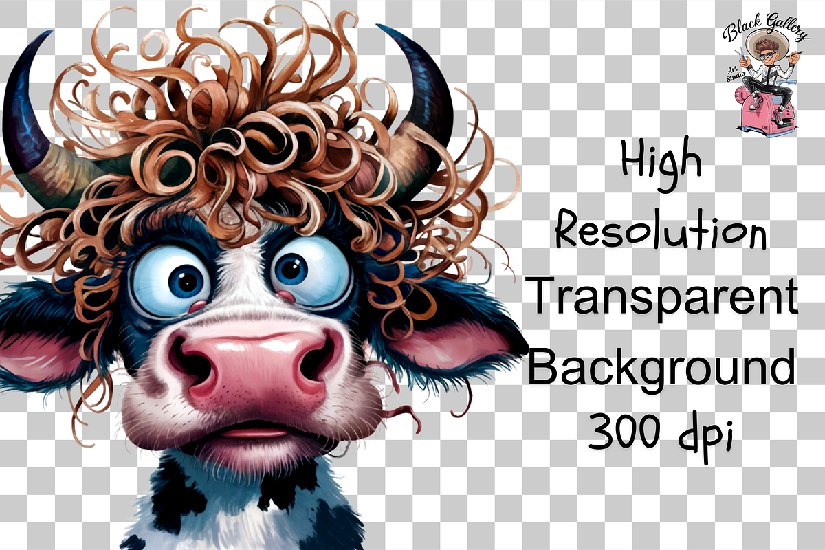 Comics Cow Clipart Bundle, a Graphic by Clipart Bloom (Photo 12 of 12)