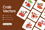Crab Flat Vector Icons Bundle, an Emoji Icon by Brickclay (Thumbnail 1 of 12)