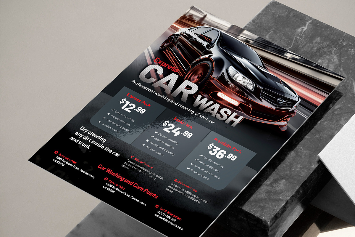 Car Wash Service Flyer Template, a Flyer Template by jobnabru (Photo 2 of 2)