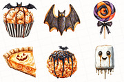 Watercolor Halloween Sweets Clipart, an Illustration by OK Design (Thumbnail 2 of 5)
