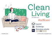 Man listening to music, a Healthcare Illustration by Travel Illustration Shop (Thumbnail 1 of 5)