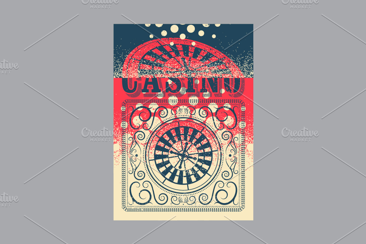 Casino vintage grunge posters., a Decorative Illustration by PoPaShop (Photo 9 of 11)
