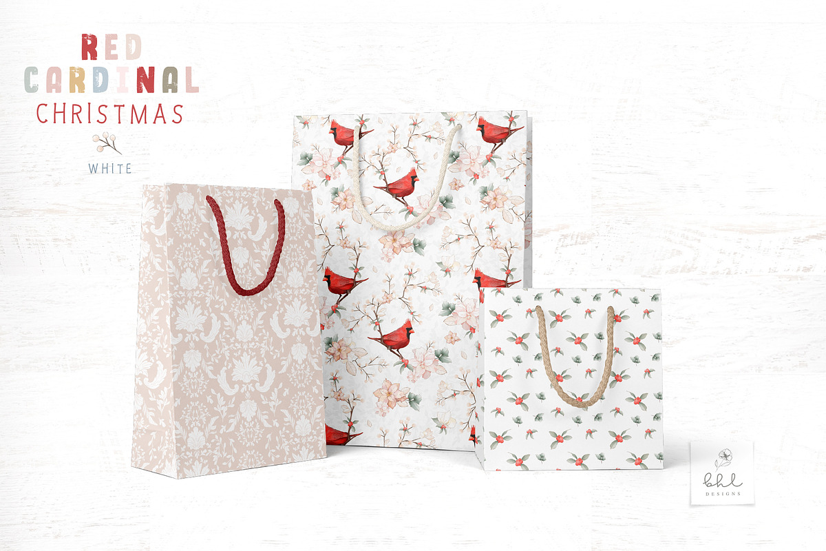 Christmas Seamless Patterns - White, a Pattern Graphic by bhldesigns (Photo 10 of 15)