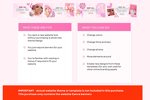 Bright Pink Shopify Website Banners