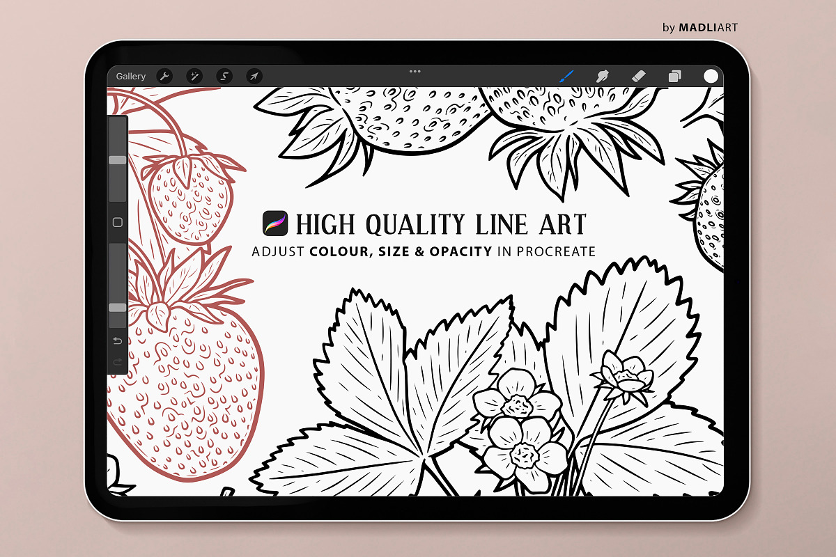 Strawberry Procreate Brush Stamps, a Shape Add-On by MadliArt (Photo 3 of 5)