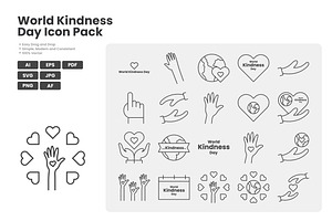 World Kindness Day Icon Pack, an Outline Icon by erifqizeicon