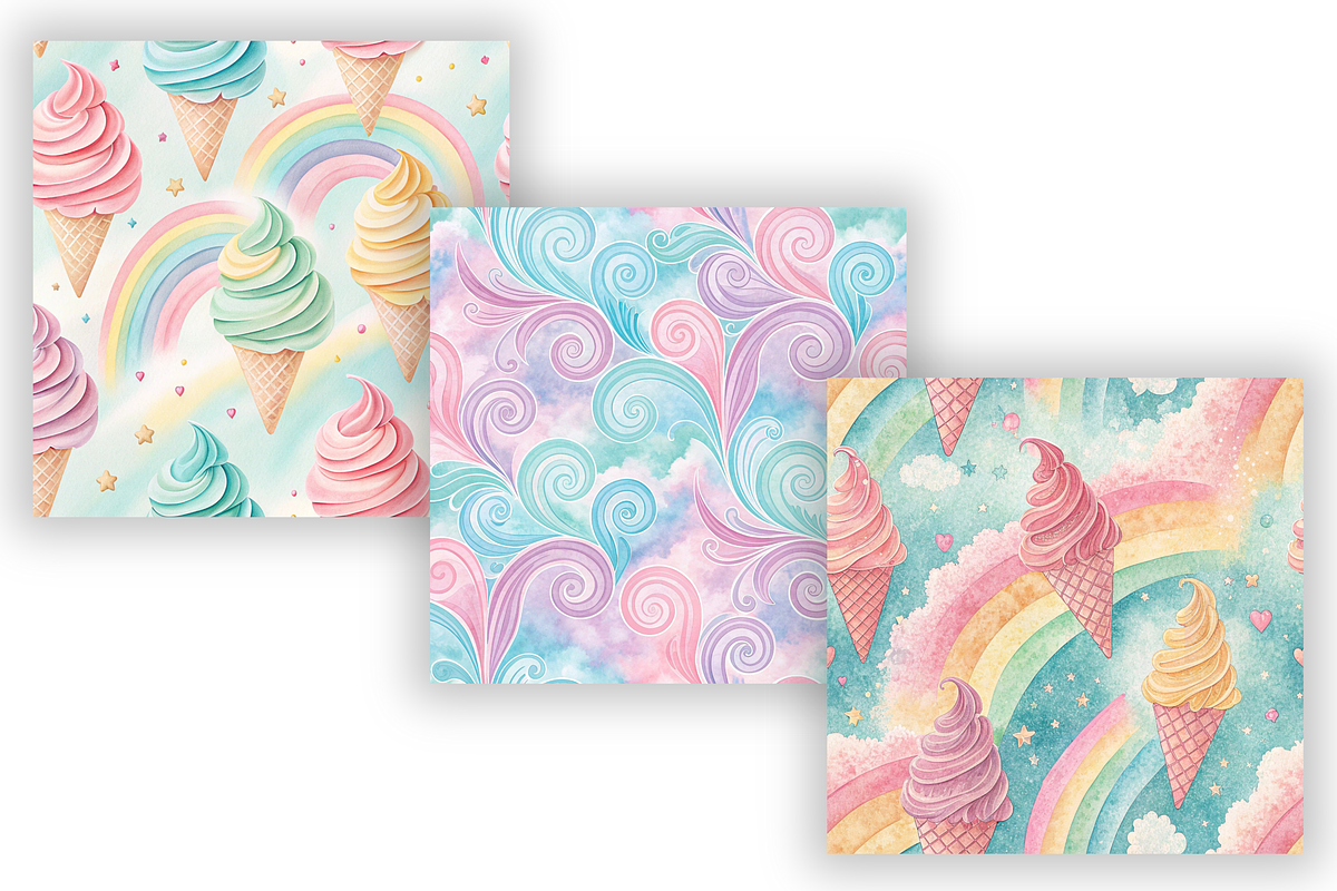 Cotton Candy Digital Paper, seamless, a Pattern Graphic by FloridPrintables (Photo 3 of 7)