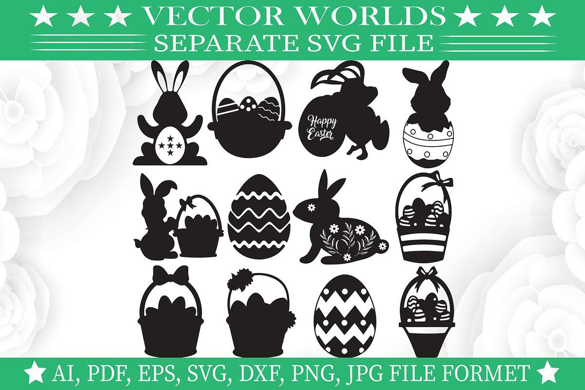 Easter Basket Svg, Eggs Svg, an Object Graphic by VectorWorlds