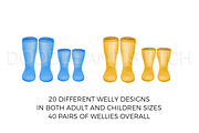 Watercolor Welly Boots Clipart, an Illustration by Doodle and Stitch (Thumbnail 4 of 4)