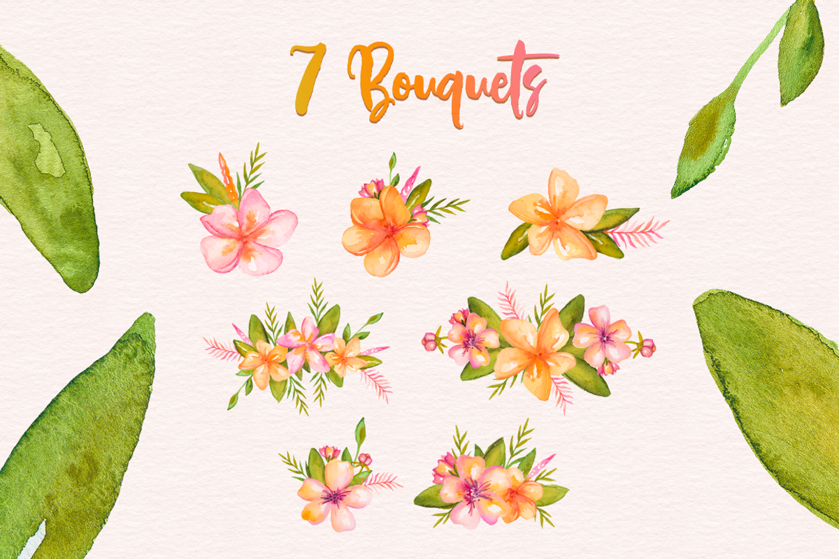Tropical Floral Watercolor, an Illustration by By Kerri Ann (Photo 3 of 9)