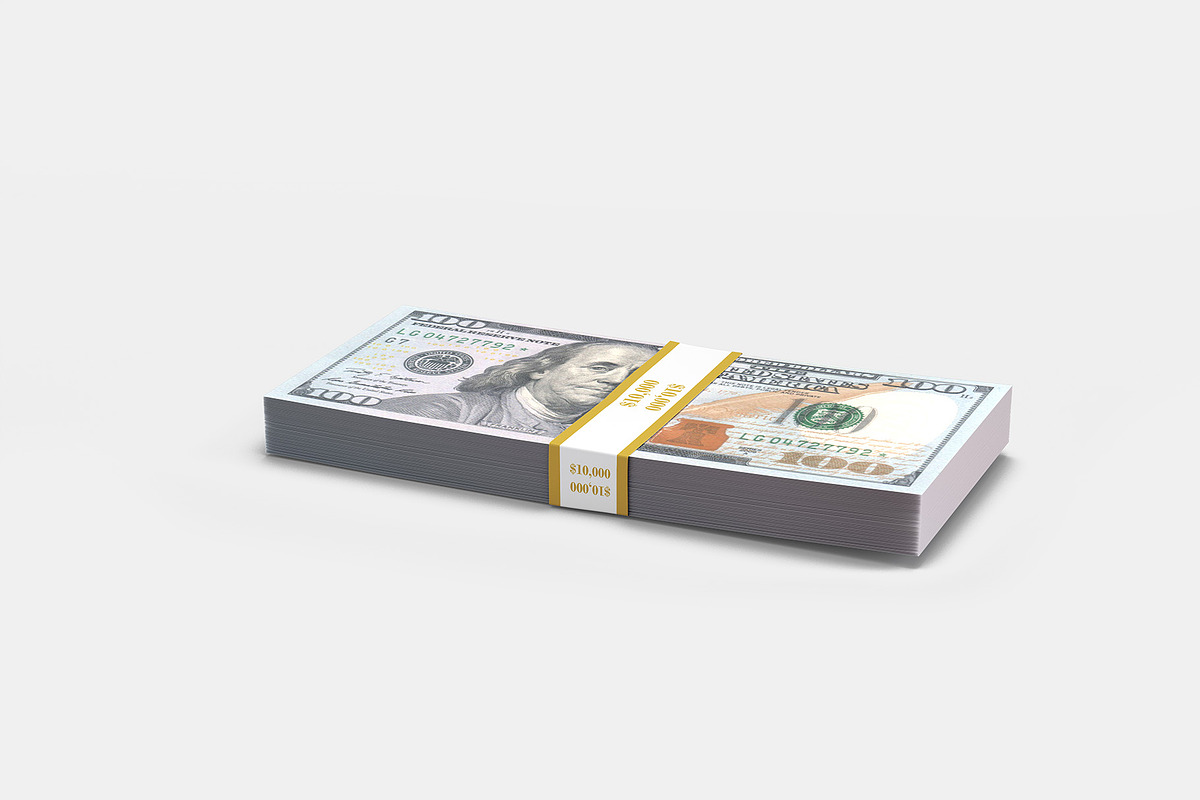 Money Stacks Mockups v.1 - 4 views, a Merchandise Mockup by Illusiongraphic (Photo 3 of 16)