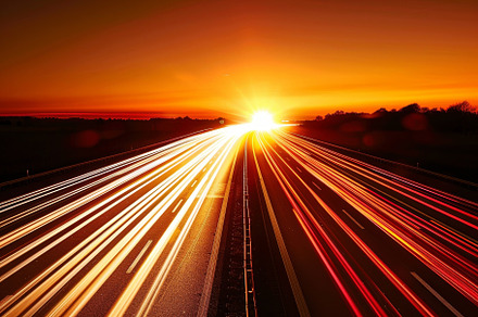 As the sun sets on the horizon, vibr, a Photo by Tanuart