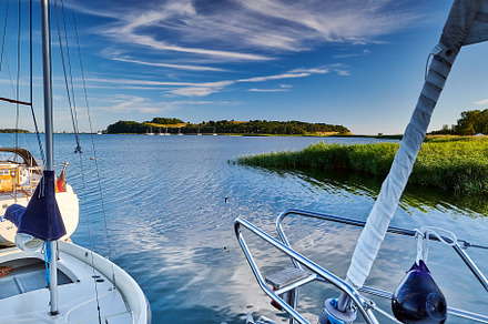 View of Klein Zicker from the Groß Zicker harbor