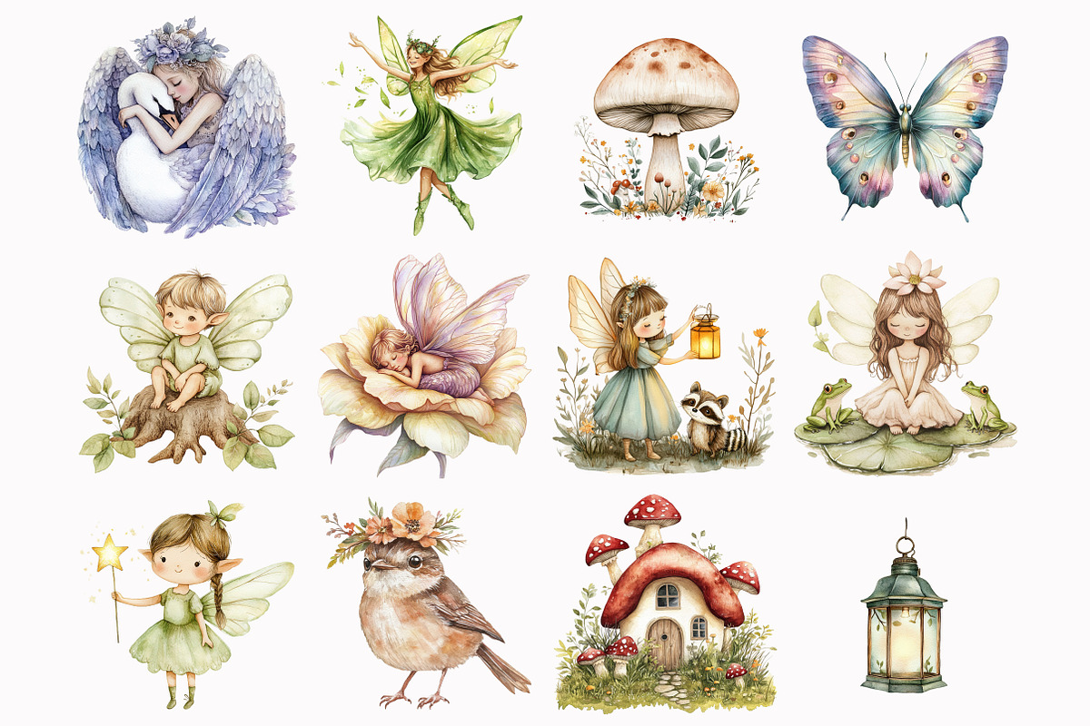 Fairy Woodland Clipart, an Illustration by Design Market (Photo 2 of 5)