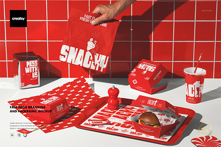 Burger Packaging and Branding Mockup, a Packaging Mockup by creatsy5