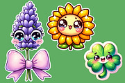Kawaii Flowers Clipart Bundle, an Illustration by Designworld (Thumbnail 6 of 7)