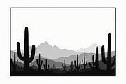 Monochrome Desert Nature Silhouette, an Illustration by jahid234 (Thumbnail 5 of 15)