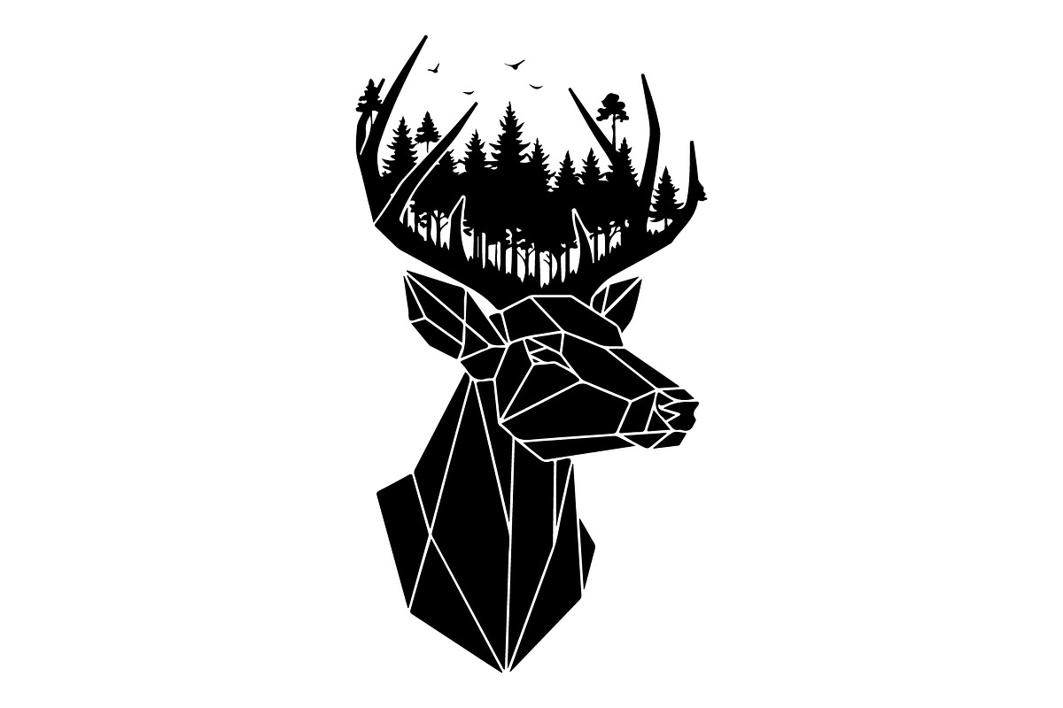 Deer Antler Silhouette Bundle, an Object Illustration by yasushie (Photo 4 of 31)