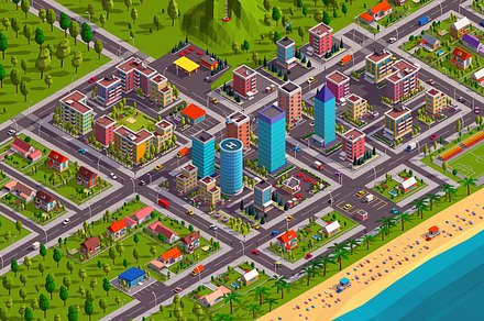 Polygonia Low Poly City Pack, an Environmental 3D Model by Anton Moek
