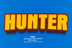 Hunter PSD 3d Editable Text Effect