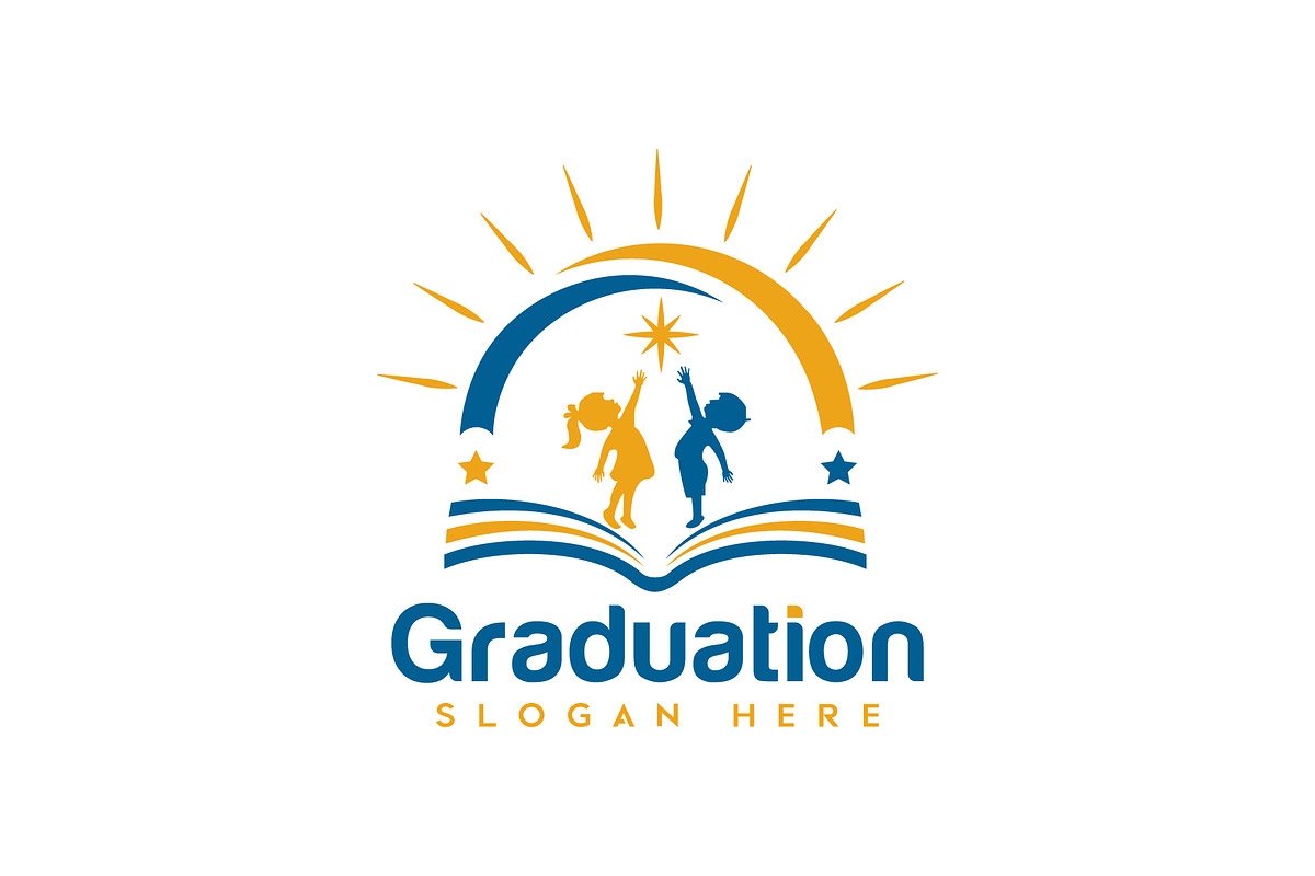 Graduation logo Kids Reaching star, an Education Illustration by Master Design (Photo 2 of 3)