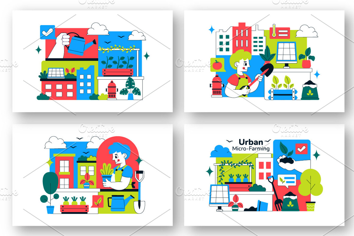 10 Urban Micro Farming Illustration, a Decorative Illustration by denayunebgt (Photo 2 of 4)