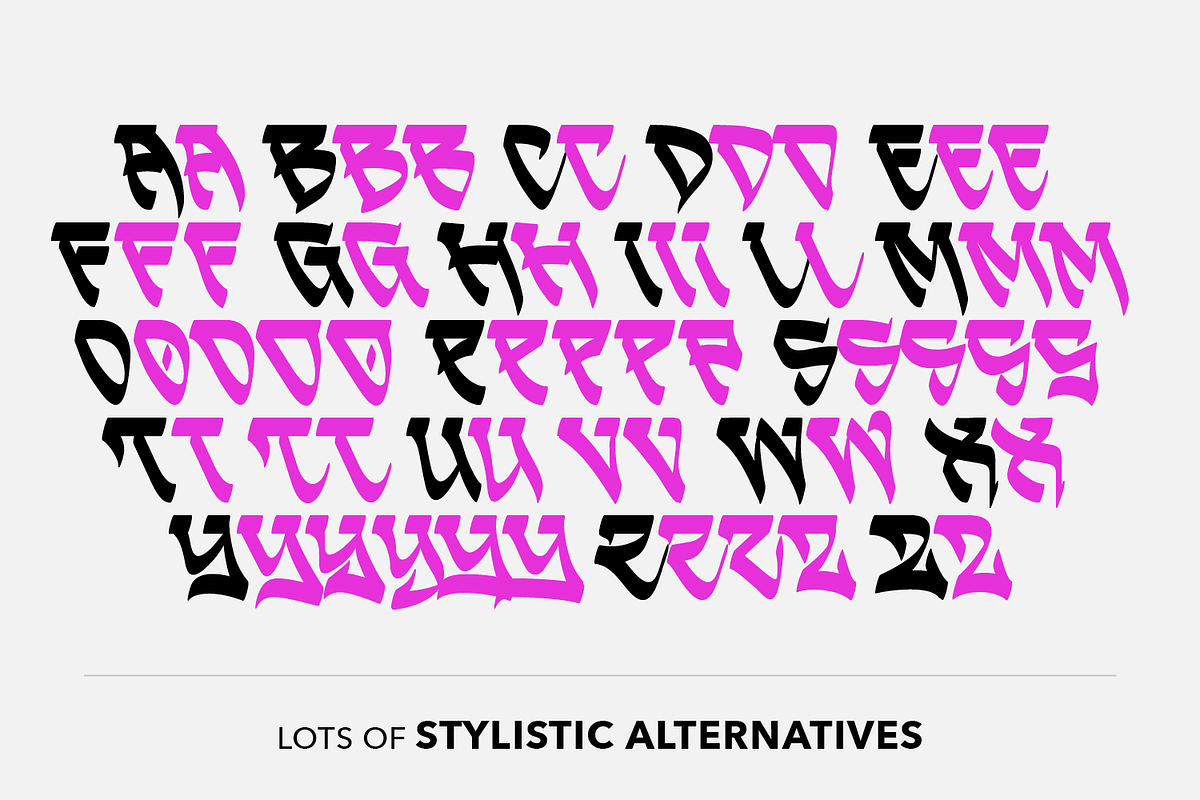 Warlock - Graffiti font, a Blackletter Font by SelfBuild Type