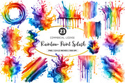 Watercolor Rainbow Paint Splash PNG, an Illustration by SinaCreation (Thumbnail 1 of 5)