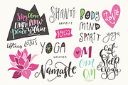 Yoga Phrases & Lotus Flowers Clipart, an Object Graphic by The Pen and Brush (Thumbnail 1 of 5)
