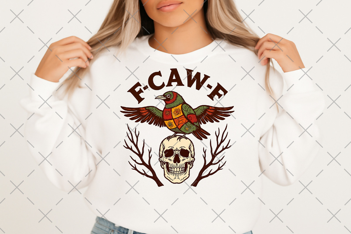 Patchwork F-Caw-F Raven PNG, an Illustration by Craft Nest (Photo 2 of 6)
