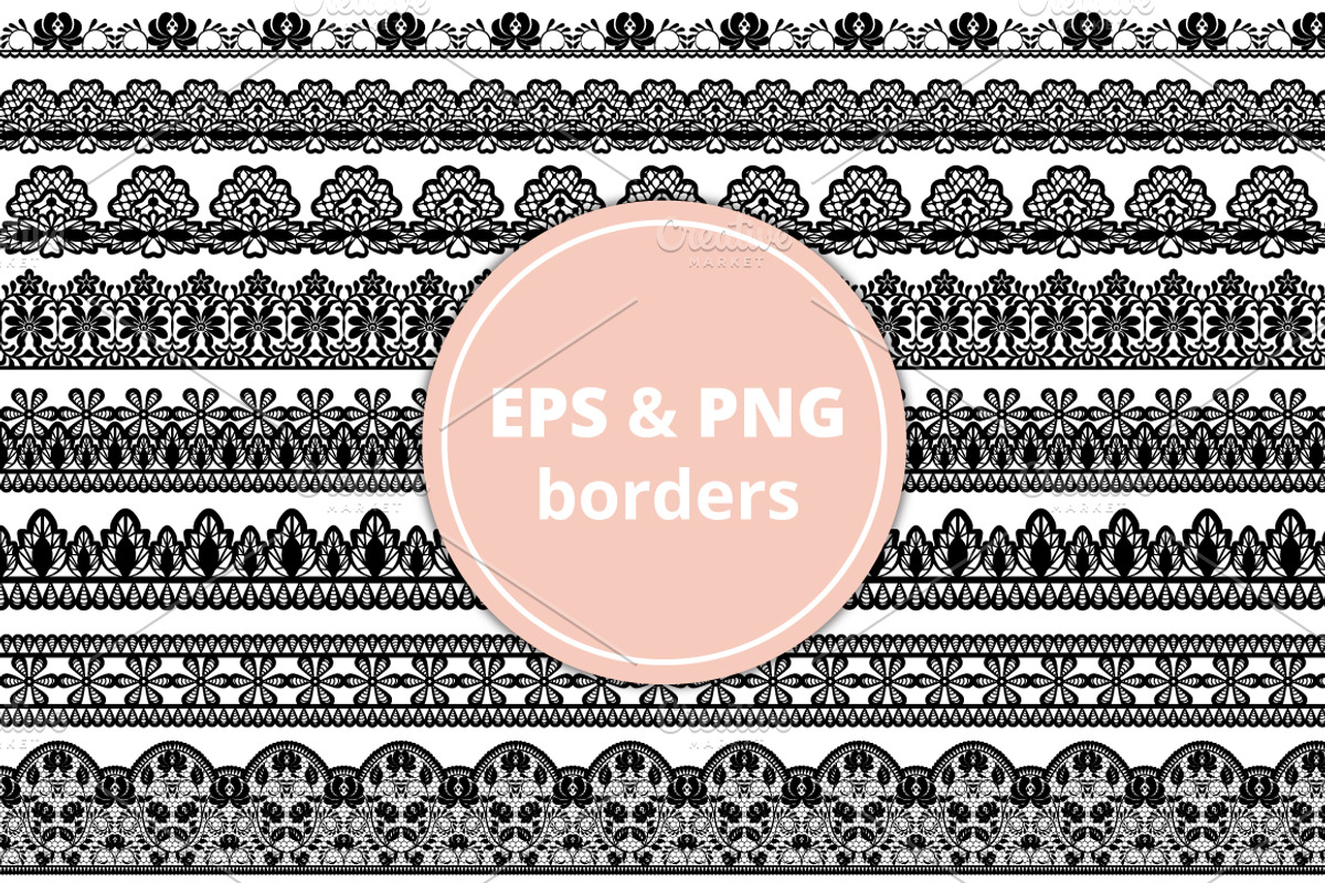 Lace brushes for AI and lace borders, a Brush Add-On by Sveta Aho (Photo 3 of 3)