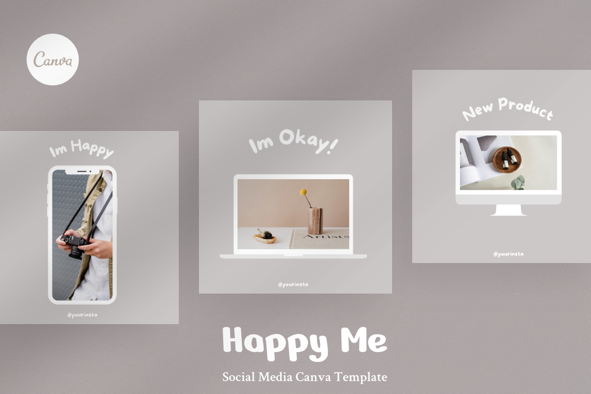 Happy Me - Instagram Canva Template, a Social Media Template by ZAF Studio (Photo 3 of 7)