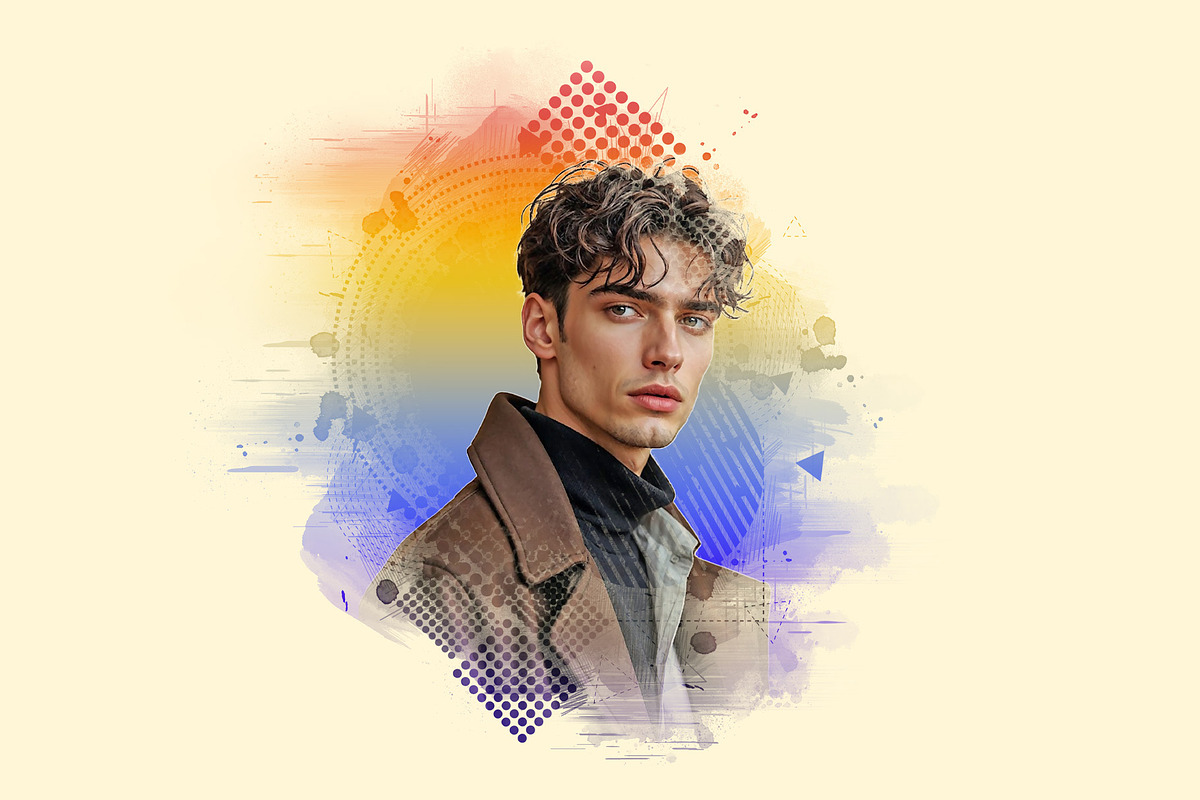 Geometric Portrait Photoshop Action, an Action Add-On by Photoshop Action (Photo 10 of 11)