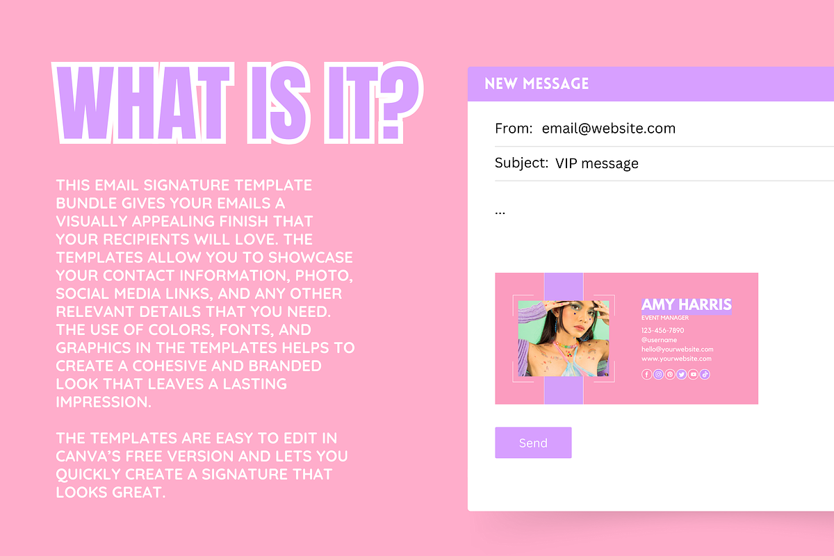 Email Signature Template Bundle, an Email Template by SunshineStudioBoutique (Photo 2 of 9)