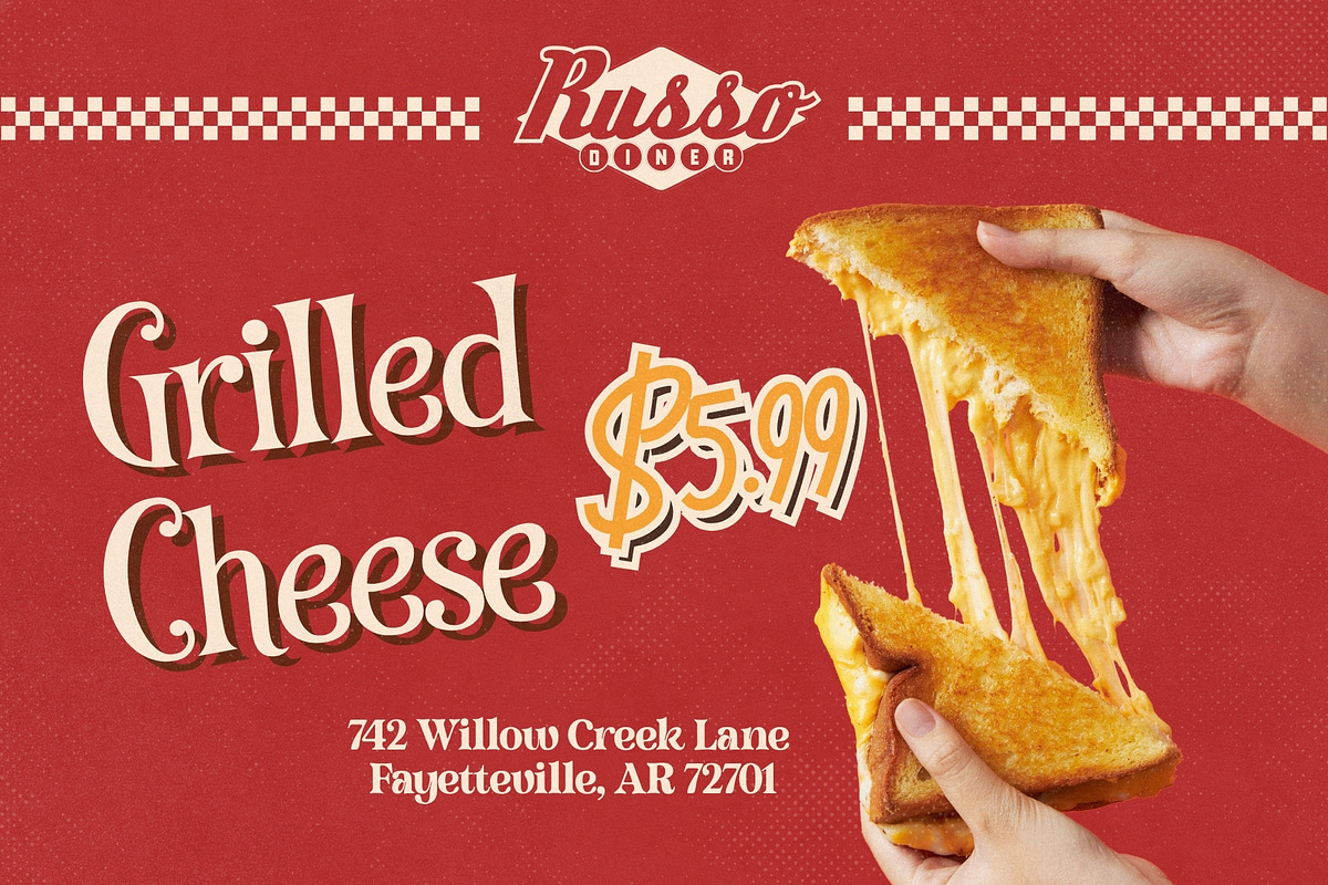 Diner Font Bundle - 30 Retro Fonts!, a Sans Serif Font by HipFonts (Photo 9 of 10)