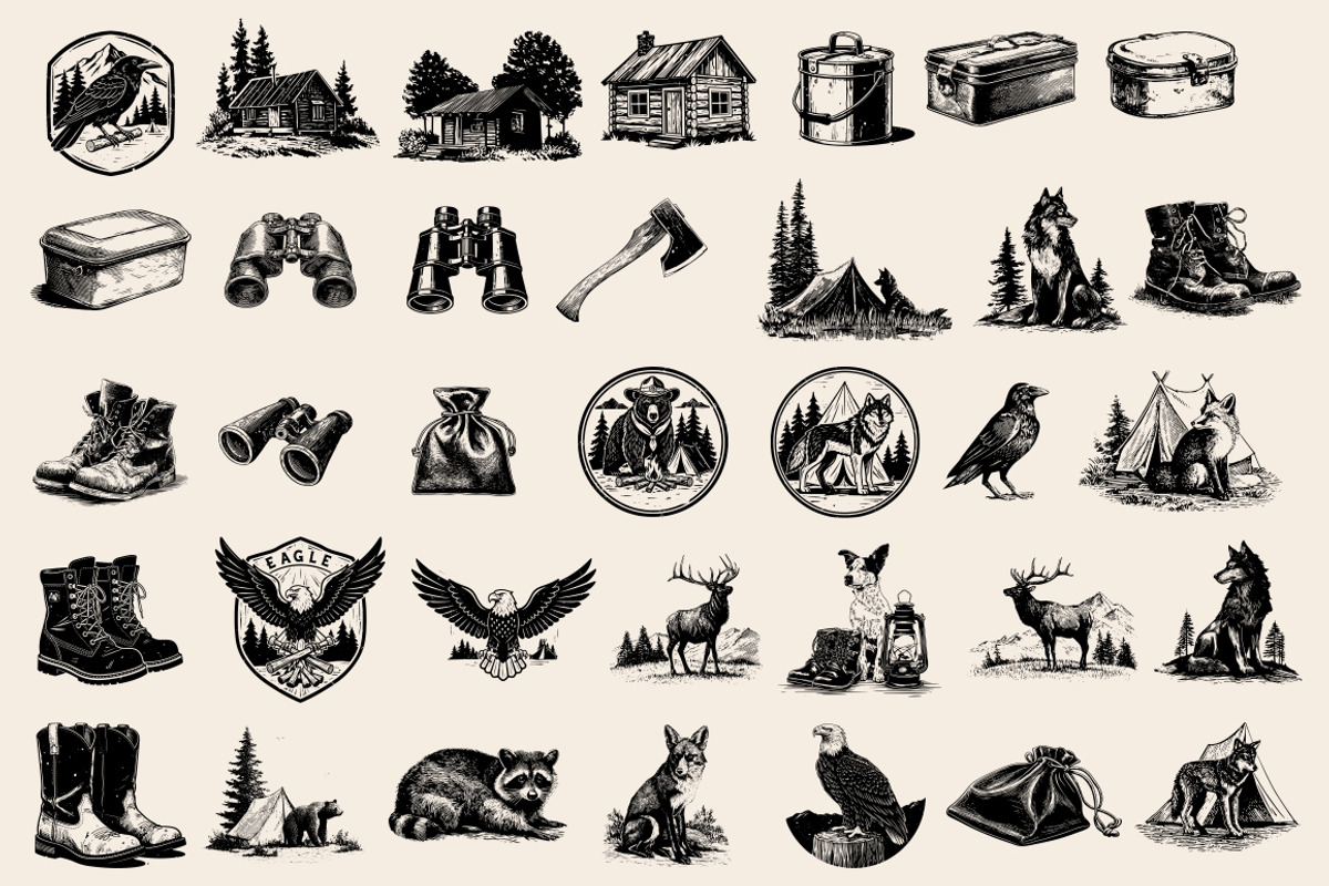 Vintage Outdoor Camping illustration, an Object Illustration by Nocturnal Wolf (Photo 15 of 18)