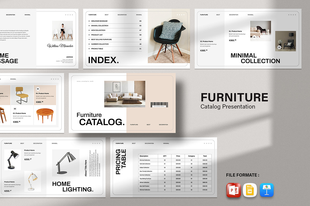 Minimal Furniture Catalog Template, a Presentation Template by Spark_Creative (Photo 1 of 6)