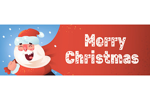 Santa bag banner. Cartoon claus, an Object Illustration by Stock-Smart-Start