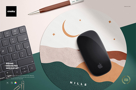 Round Mouse Pad Mockup Set, a Product Mockup by Creatsy
